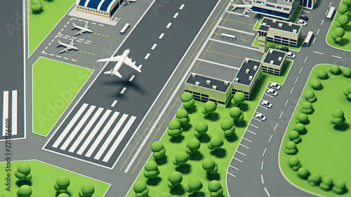 3d airport with planes