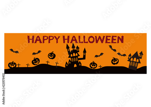 ハロウィーンのバナー。ジャックオーランタン。