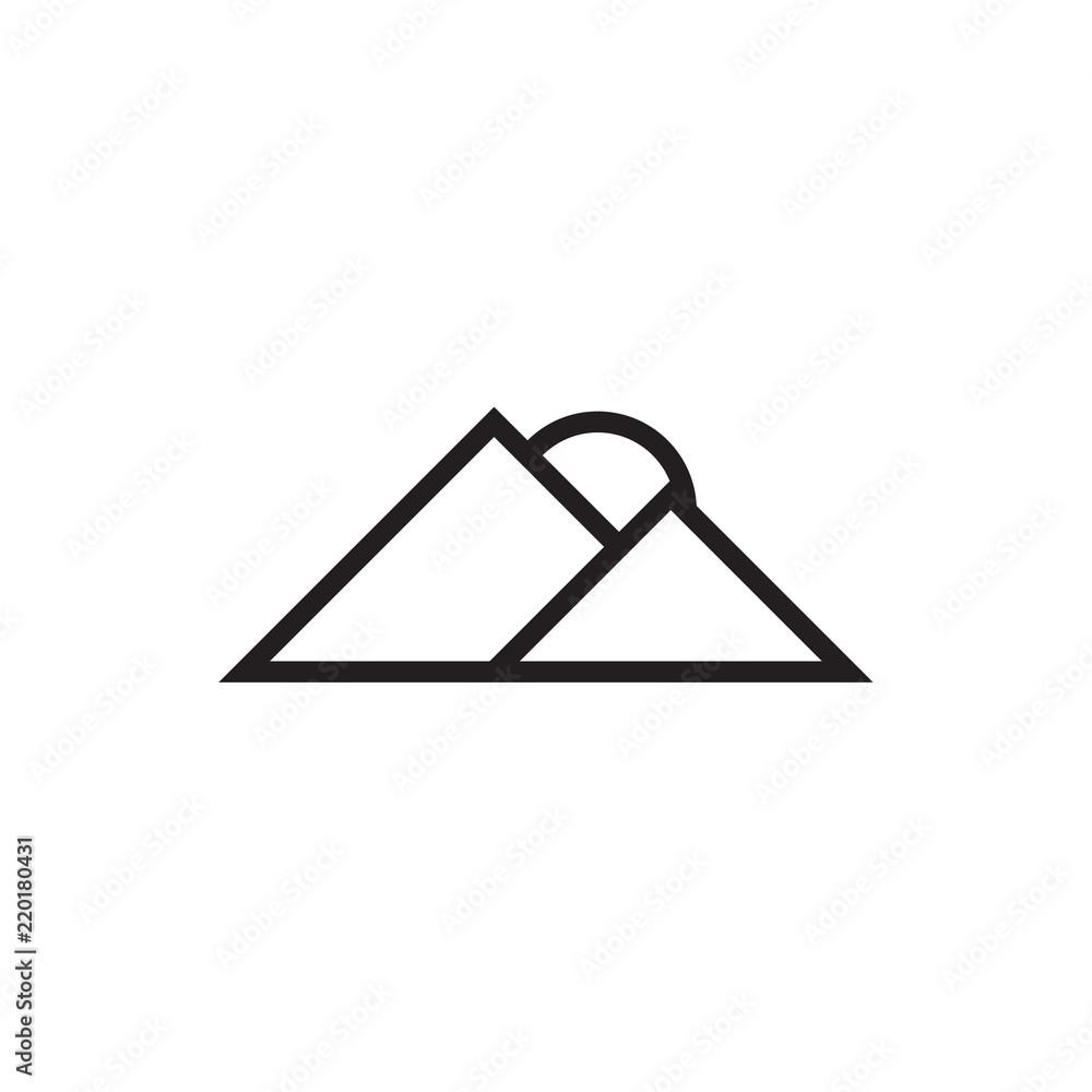 mountain and sunrise icon Vector illustration, EPS10. mountain and sunrise icon Vector illustration, EPS10.