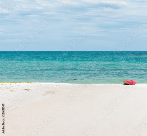 White sand beach with blue sea on Koh Samaesarn.