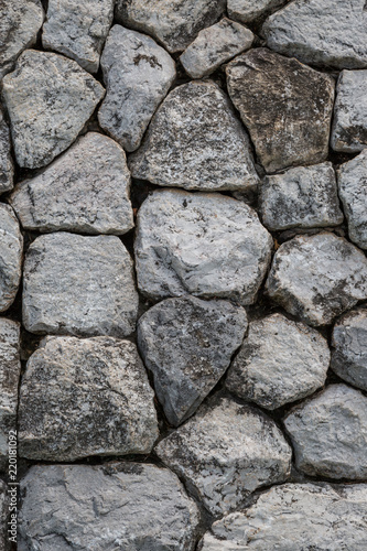 Closeup of Gray strong stone wall texture