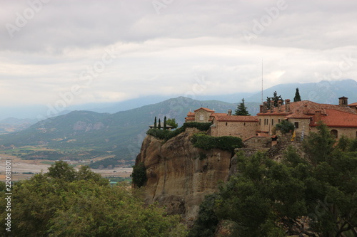 View to the monastery of Holy trinity, Meteora, Thessaly, Greece