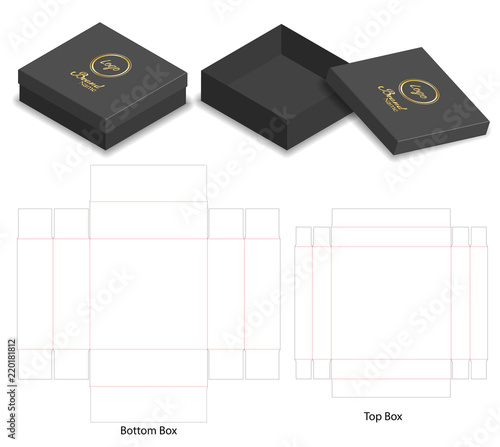 Box packaging die cut template design. 3d mock-up