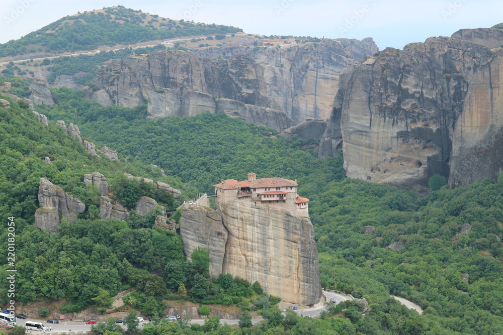 View to Monastery of Roussanou, Meteora, Thessaly, Greece