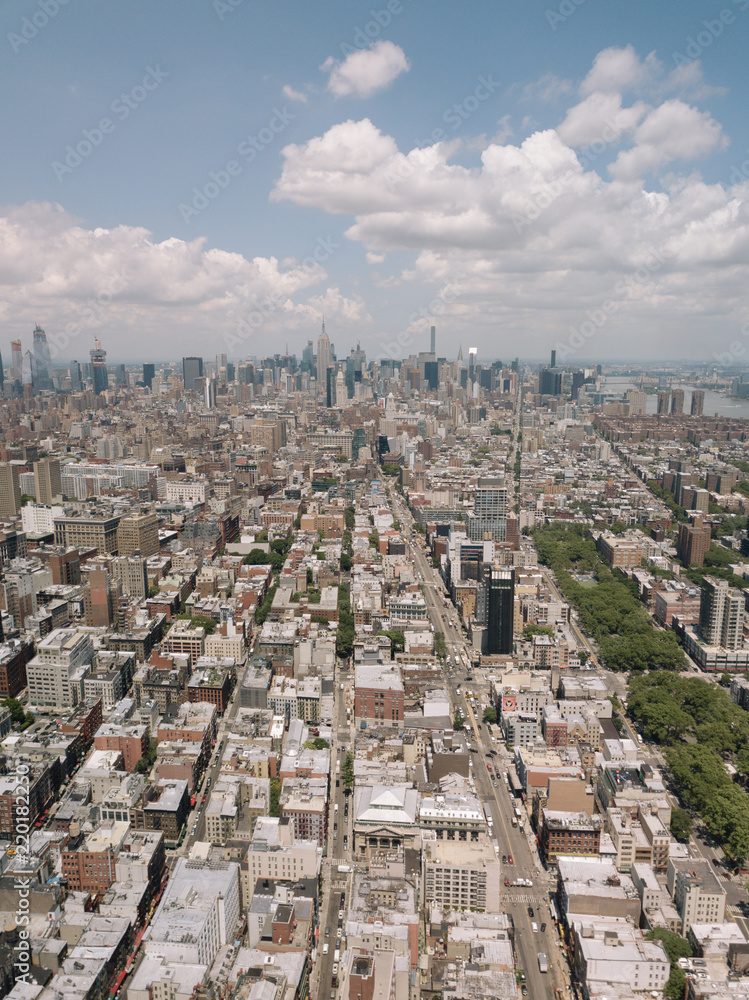 Drone Aerial Shot World Trade Center City View Beautiful NYC New York foto  de Stock | Adobe Stock
