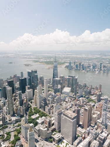 Canvas Print Drone Aerial Shot World Trade Center City View Beautiful NYC New York
