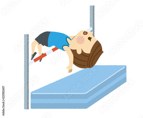 走り高跳びをする男性