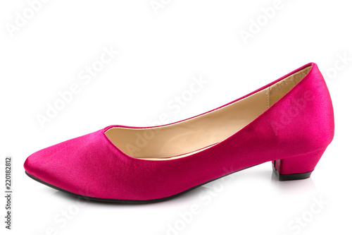 red fabric female shoes isolated