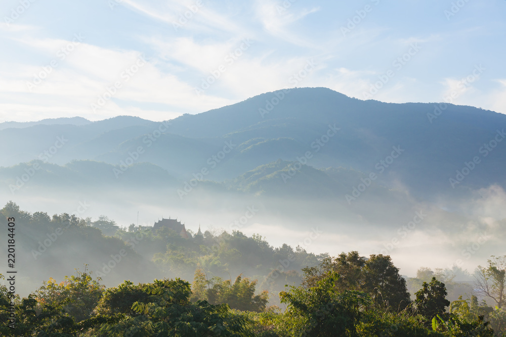 Beautiful Misty Morning with Beautiful Sunrise Beautiful Misty Morning with Beautiful Sunrise