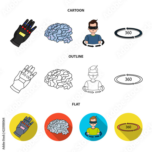 Technology, innovation, man, complemented .Virtual reality set collection icons in cartoon,outline,flat style vector symbol stock illustration web.