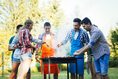 Friends enjoying bbq party