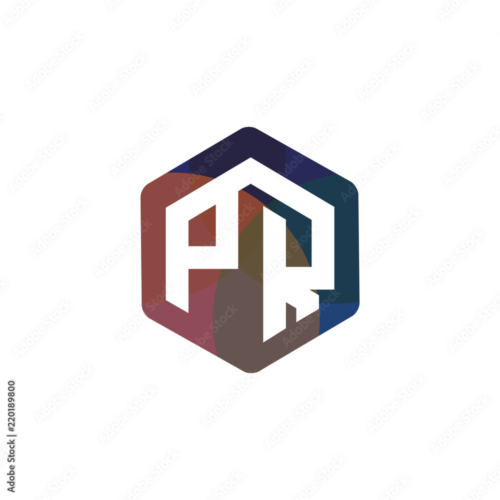 PR Initial letter hexagonal logo vector PR Initial letter hexagonal logo vector