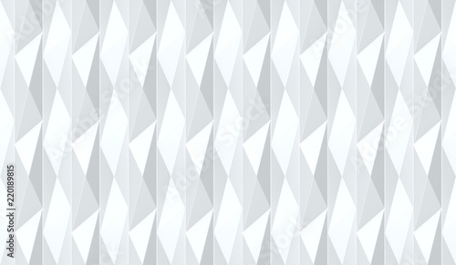 3d rendering. seamless modern light gray triangle polygon tile wall background.