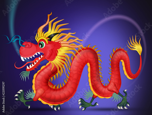 illustration of Chinese Traditional dragon © adrenalinapura