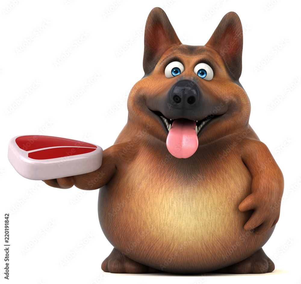 Naklejka premium Fun german shepherd dog - 3D Illustration