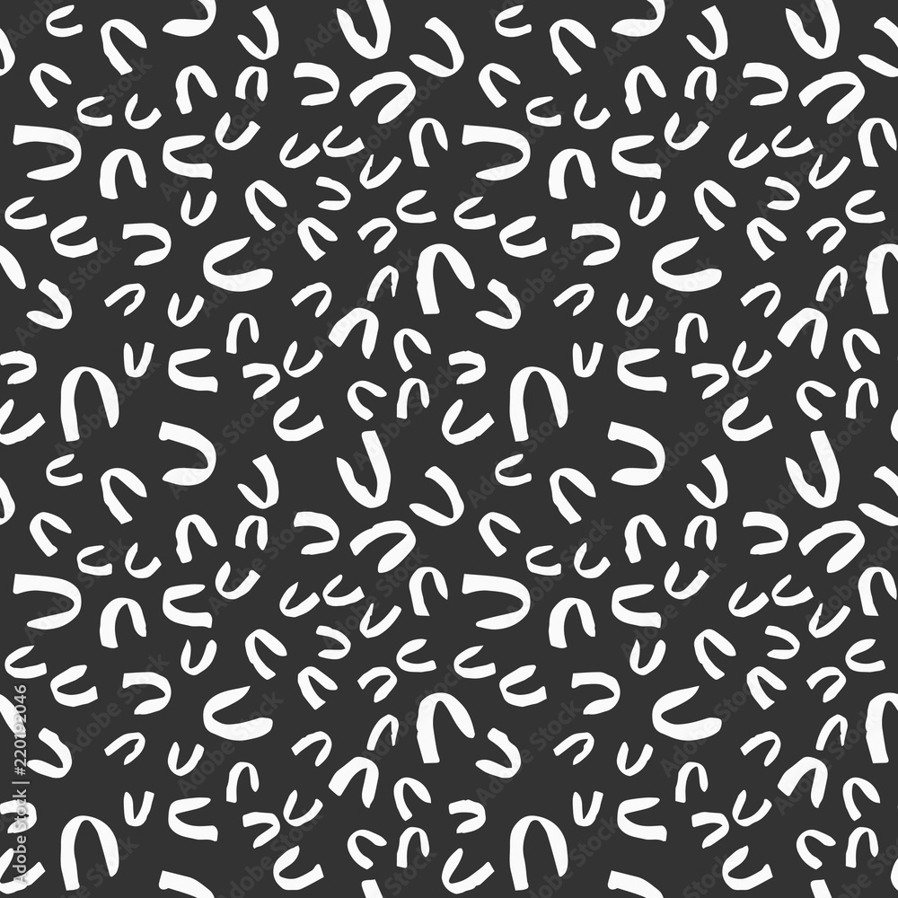 Simple hand-drawn ink doodles, seamless pattern, abstract geometric background. Simple ink brush strokes texture design.