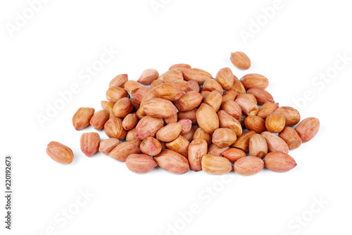 Pile of raw shelled peanuts