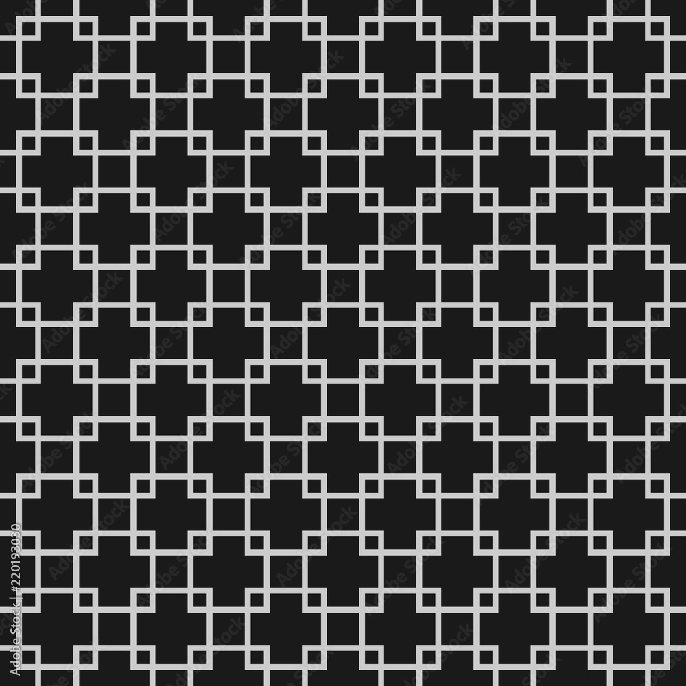 Abstract monochrome seamless pattern with overlapping squares