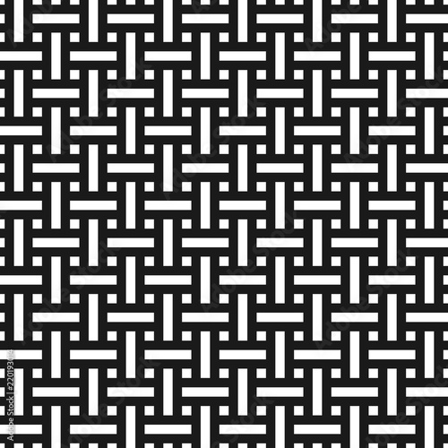 Abstract monochrome seamless pattern in asian style. Weave texture