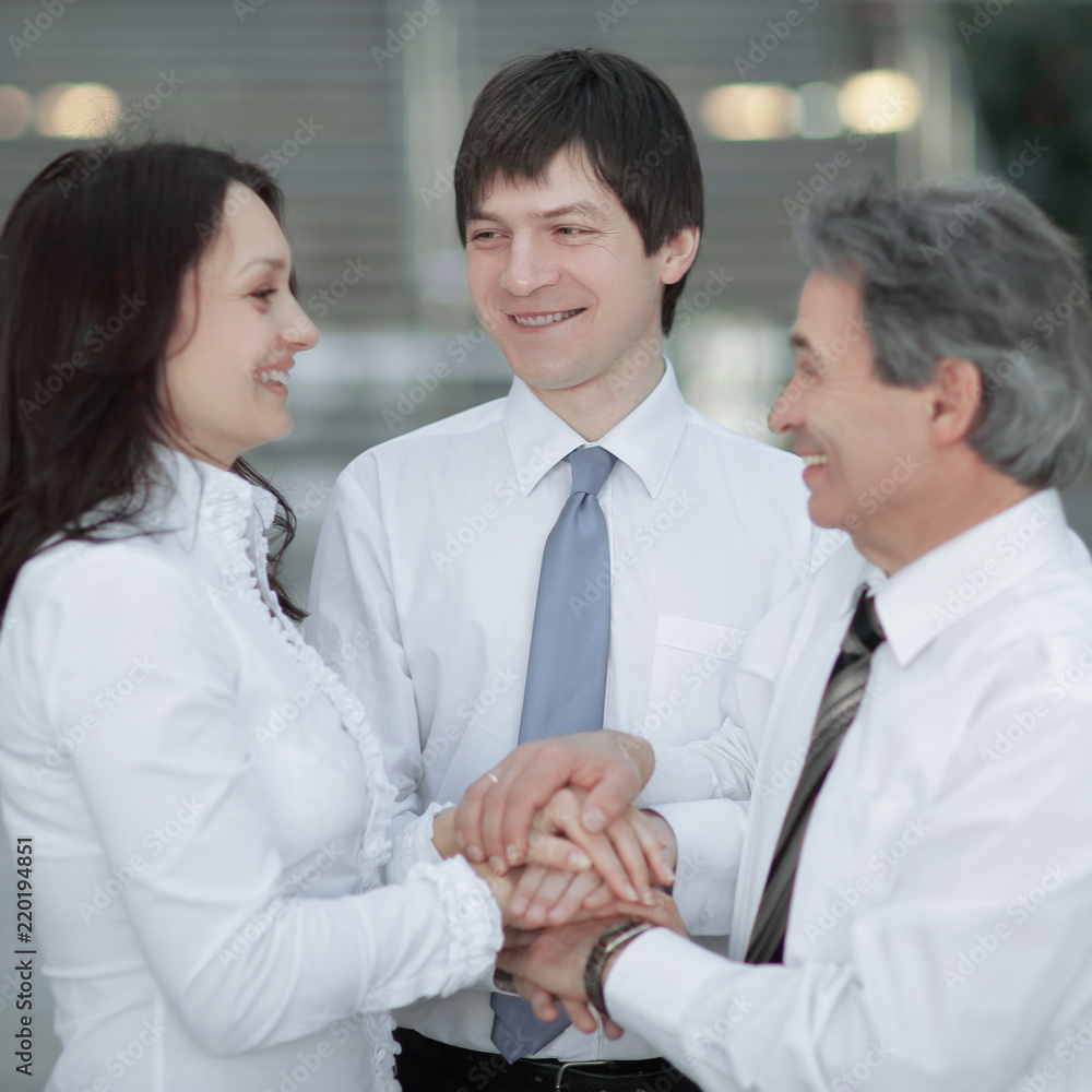 Hand together group office teamwork show power of success Hand together group office teamwork show power of success