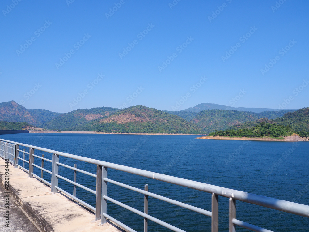 Landscape mountain background at Khun Dan Prakan Chon dam in Nakonnarok province Thailand, Landscape mountain background at Khun Dan Prakan Chon dam in Nakonnarok province Thailand,