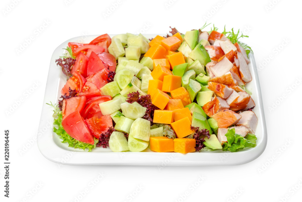 salad isolated on white