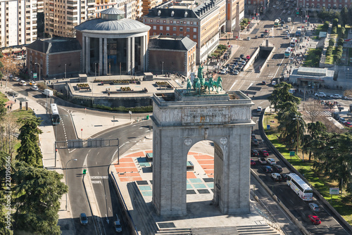 Victory Arch from Moncloa Lighthouse in Madrid, Spain photo