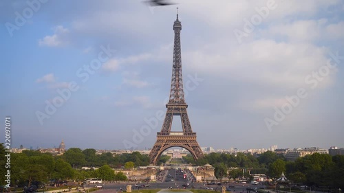 France, Paris, May, View of Eiffel tower from Trocadero photo