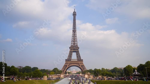 France, Paris, May, View of Eiffel tower from Trocadero photo