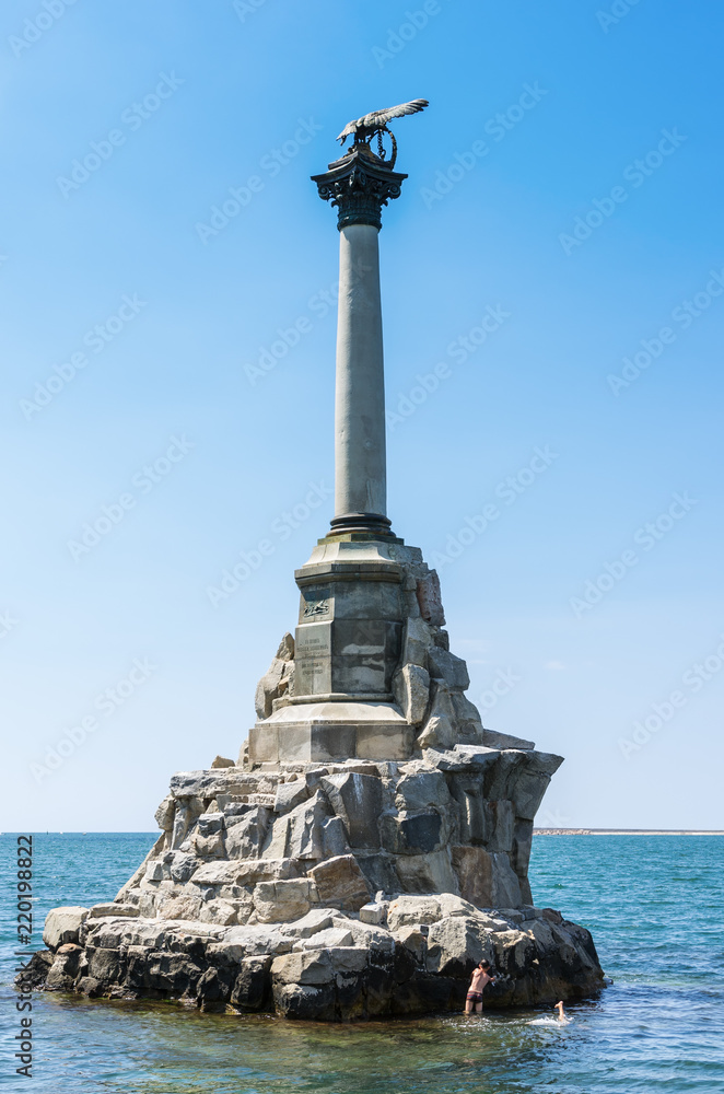 Monument to the flooded ships in the Sevastopol bay. Russia, Crimea, Sevastopol Monument to the flooded ships in the Sevastopol bay. Russia, Crimea, Sevastopol