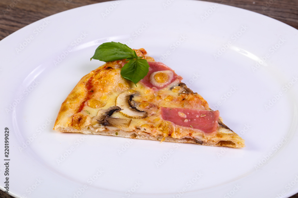 Pizza mushrooms and ham Pizza mushrooms and ham