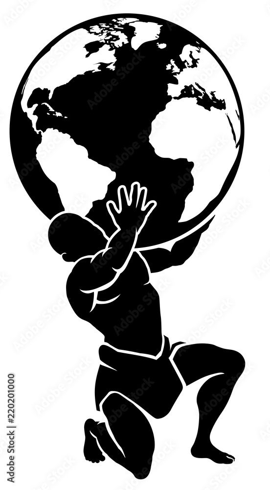 Fotografie Atlas Titan Holding Globe