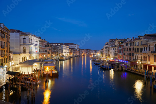 Grand Canal in Venice  illuminated at dawn in Italy