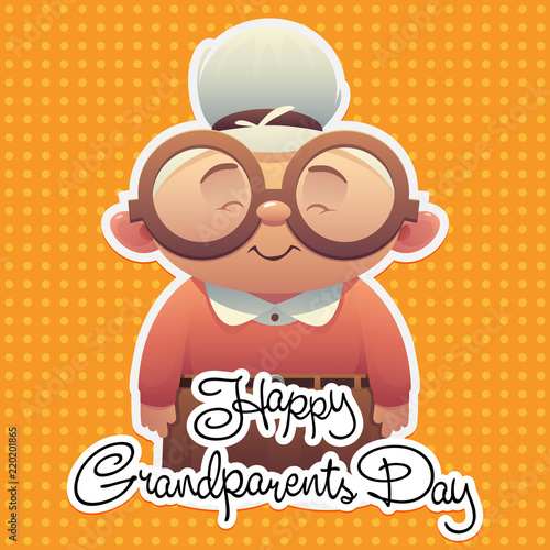 Happy grandparents day background with cute grandmother