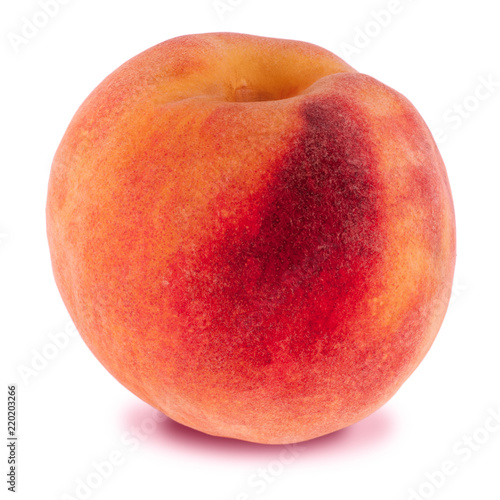 One peach fruit isolated on white background
