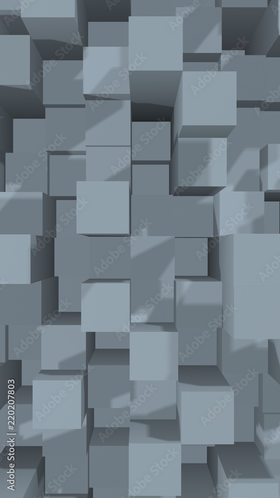 Abstract gray elegant cube geometric background. Chaotically advanced rectangular bars. 3D Rendering, 3D illustration Abstract gray elegant cube geometric background. Chaotically advanced rectangular bars. 3D Rendering, 3D illustration