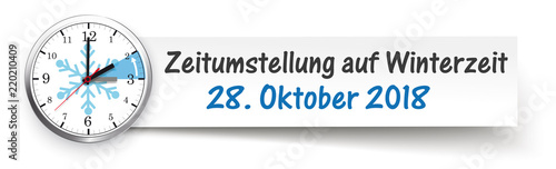 Zeitumstellung 2018 am 28. Oktober