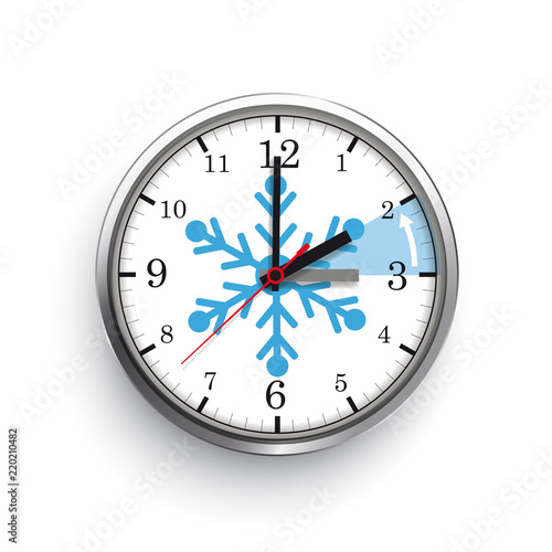Clock Time Change Standard Time Snowflake