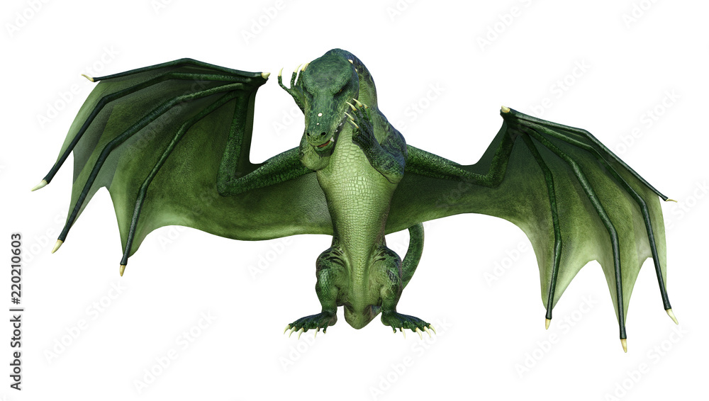 Fototapeta premium 3D Fantasy Fantasy Dragon na białym tle