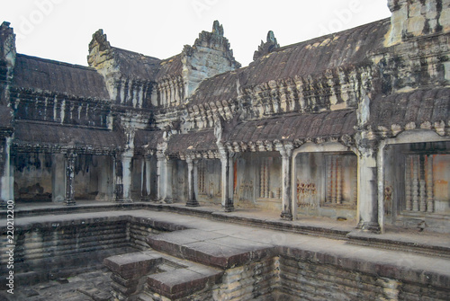The inner part of the fortress wall around the Angkor Wat temple in Cambodia
