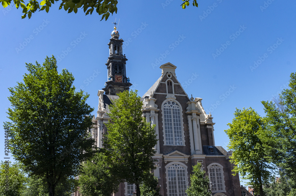 View of Western Church in Amsterdam, Netherlands