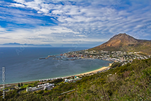 Landscape view of Simons Town harbor in South Africa