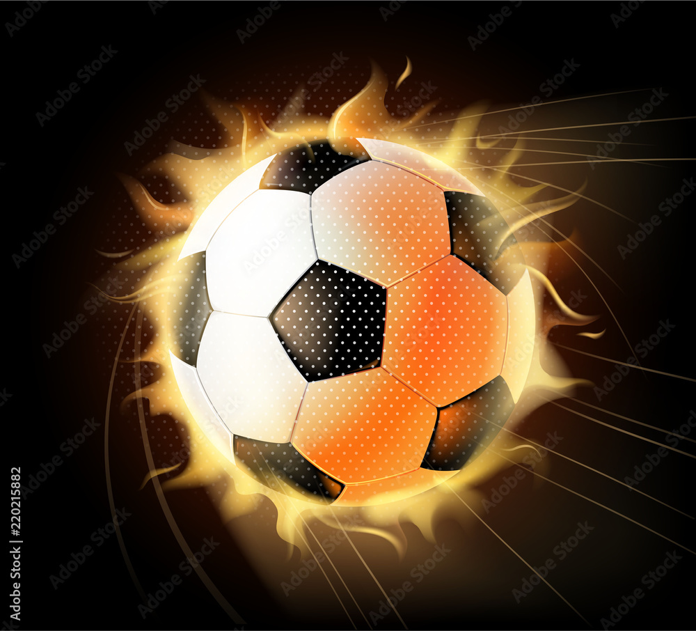 Fototapeta premium fire soccer ball sign