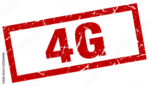 square grunge red 4g stamp