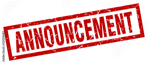 square grunge red announcement stamp