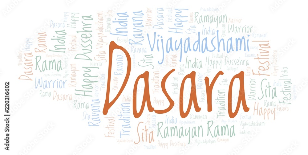 Fototapeta premium Dasara word cloud.