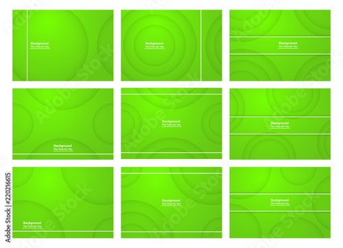 Set of green abstract background with copy space for text. Modern template design for cover, web banner, screen and magazine. Vector illustration.