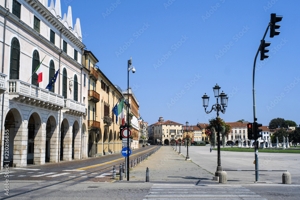 Padova, Italy - August, 6, 2018: Prato della valle square in a center of Padova, Italy