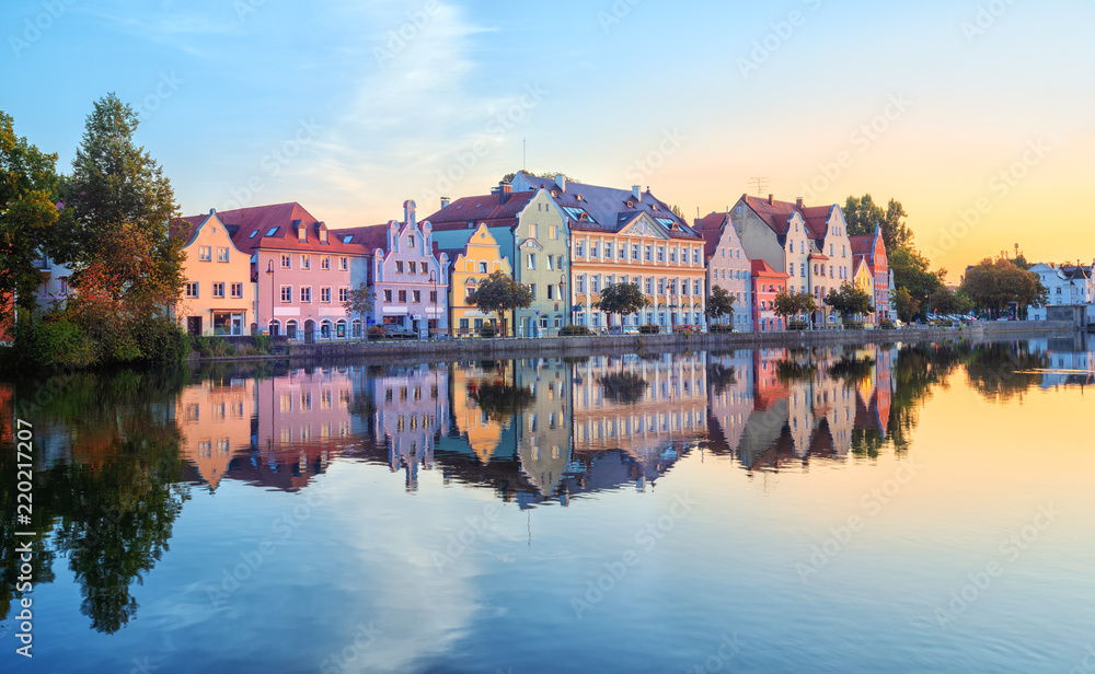 Obraz premium Stare Miasto w Landshut, Bawaria, Niemcy
