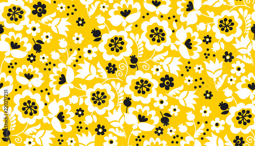 Simple yellow flower seamle...